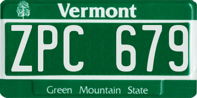 VT license plate ZPC679