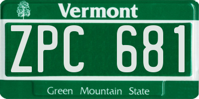 VT license plate ZPC681