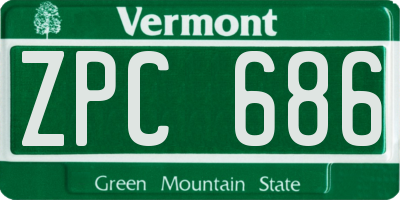 VT license plate ZPC686