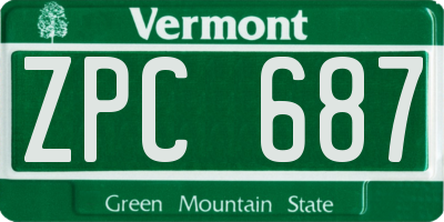 VT license plate ZPC687