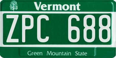 VT license plate ZPC688