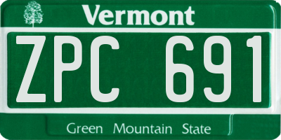 VT license plate ZPC691