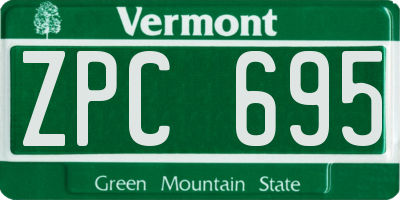 VT license plate ZPC695