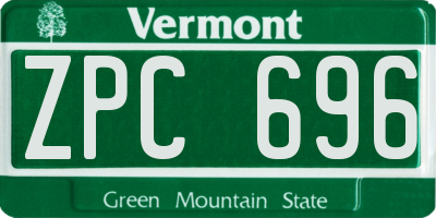 VT license plate ZPC696