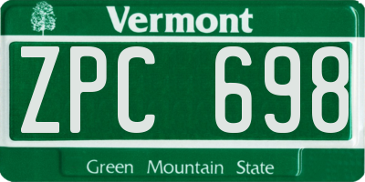 VT license plate ZPC698