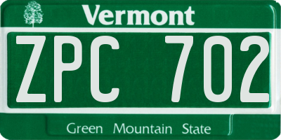 VT license plate ZPC702