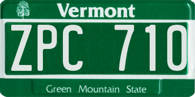 VT license plate ZPC710