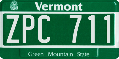 VT license plate ZPC711