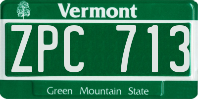 VT license plate ZPC713