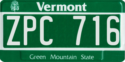 VT license plate ZPC716