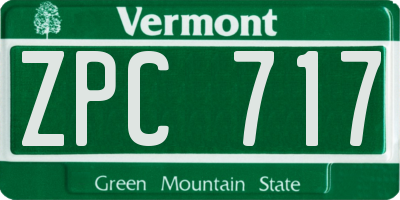 VT license plate ZPC717