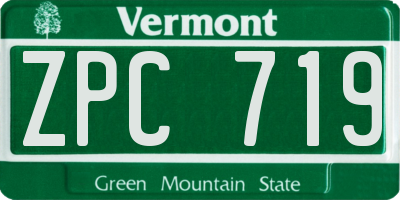 VT license plate ZPC719