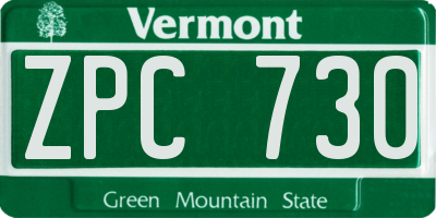 VT license plate ZPC730