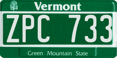 VT license plate ZPC733