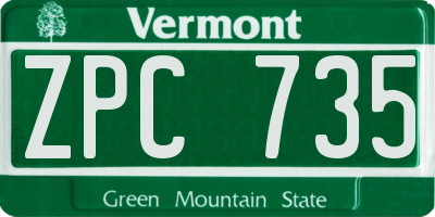 VT license plate ZPC735