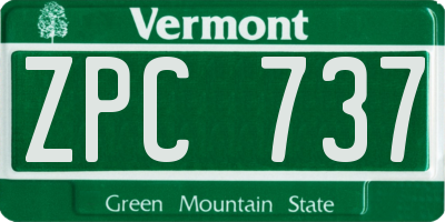 VT license plate ZPC737