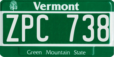 VT license plate ZPC738