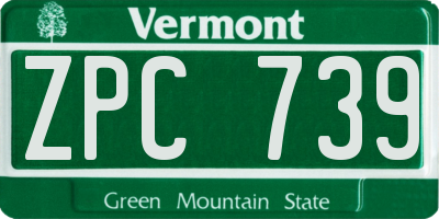 VT license plate ZPC739