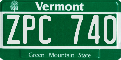 VT license plate ZPC740