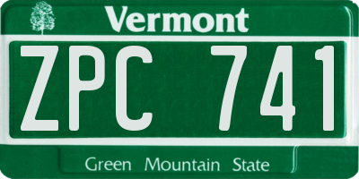 VT license plate ZPC741