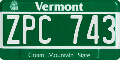 VT license plate ZPC743