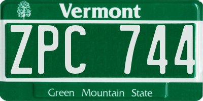 VT license plate ZPC744