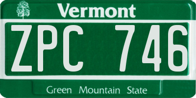 VT license plate ZPC746