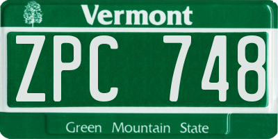 VT license plate ZPC748