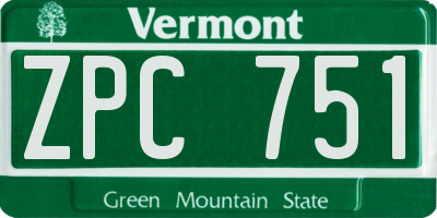 VT license plate ZPC751