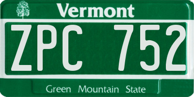 VT license plate ZPC752