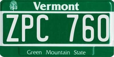 VT license plate ZPC760
