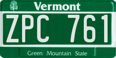 VT license plate ZPC761
