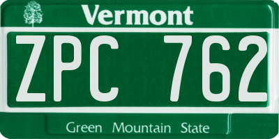 VT license plate ZPC762