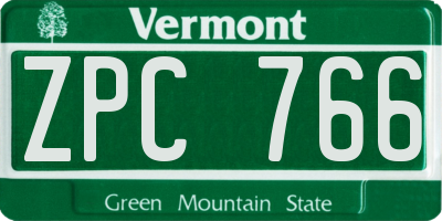 VT license plate ZPC766