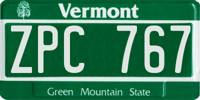 VT license plate ZPC767