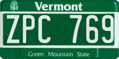 VT license plate ZPC769
