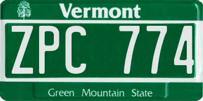 VT license plate ZPC774