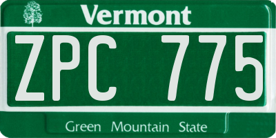 VT license plate ZPC775