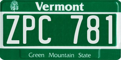 VT license plate ZPC781