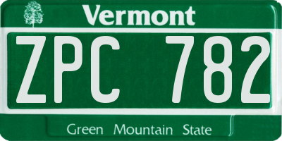 VT license plate ZPC782