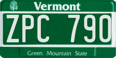 VT license plate ZPC790