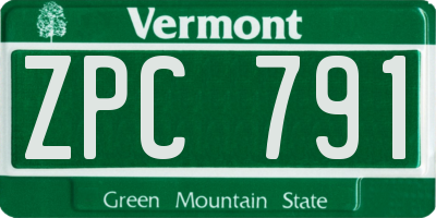VT license plate ZPC791