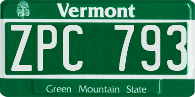 VT license plate ZPC793