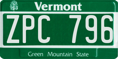 VT license plate ZPC796