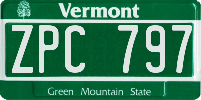 VT license plate ZPC797