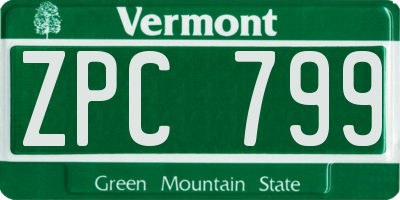 VT license plate ZPC799