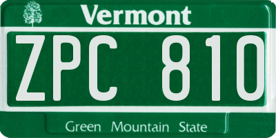 VT license plate ZPC810