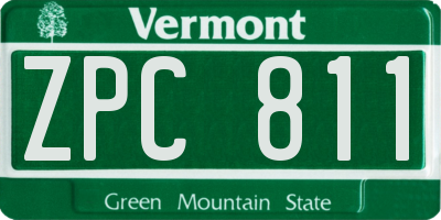 VT license plate ZPC811