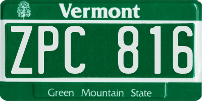 VT license plate ZPC816