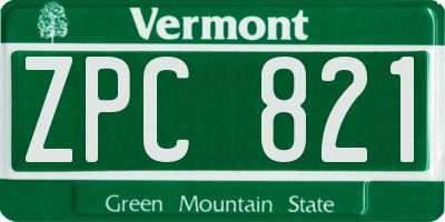 VT license plate ZPC821